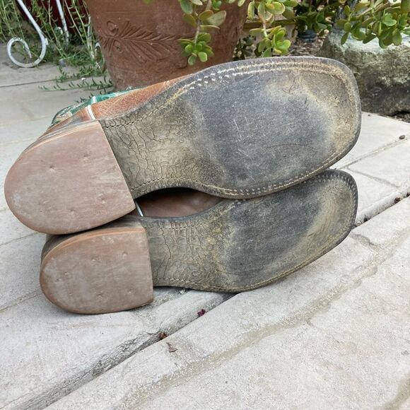 Justin women’s cowboy boots teal green size 9.5 - Picture 7 of 8